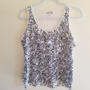 Ruffled animal print tank-Apt 9